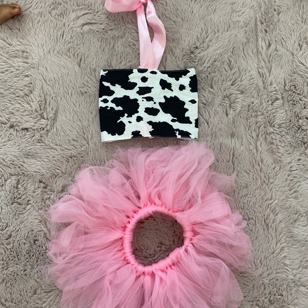 My first rodeo outfit Tutu and Cow print top